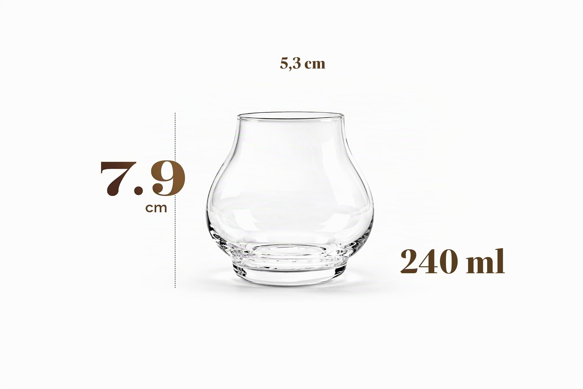 GLASSIQUE CADEAU Kleine 240 ml Brandy und Cognac Professionelle Tasting und Nosing Gläser | 4er Set | Kristall Spülmaschinenfest Cognacschwenker Ohne Stiel | Cognacgläser Geschenkset