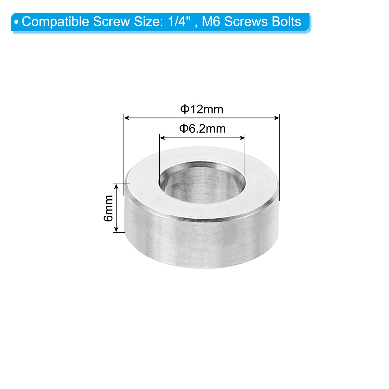 PATIKIL M6 Stainless Steel Spacers - Image 2