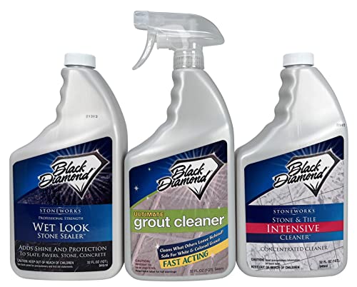 Wet Look Stone Sealer 1-Quart and Ultimate Grout Cleaner 1-Quart and Intensive Stone Cleaner 1-Quart.