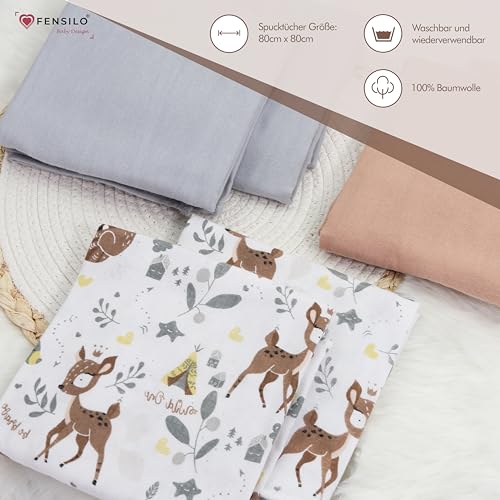 FENSILO Molleton Cloths, Pack of 6 Flannel Nappies Made of 100% Cotton, 80 x 80 cm, Molleton Nappies, Burp Cloths - Image 4