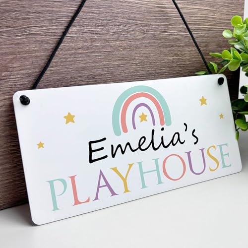 Red Ocean Personalised Cute Child's Playhouse Sign For Outdoor Gift For Kids Daughter Son Playhouse Accessories Rainbow Play House Decor Garden Signs And Plaques Keepsake - Image 3