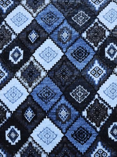 Image of Monte Carlo Unisex Denny PVC Double Bed No Reversible 1 Ply 600 GSM | 3 KG Heavy Winter Blanket (160 X 220) (220 X 240) (Blue)