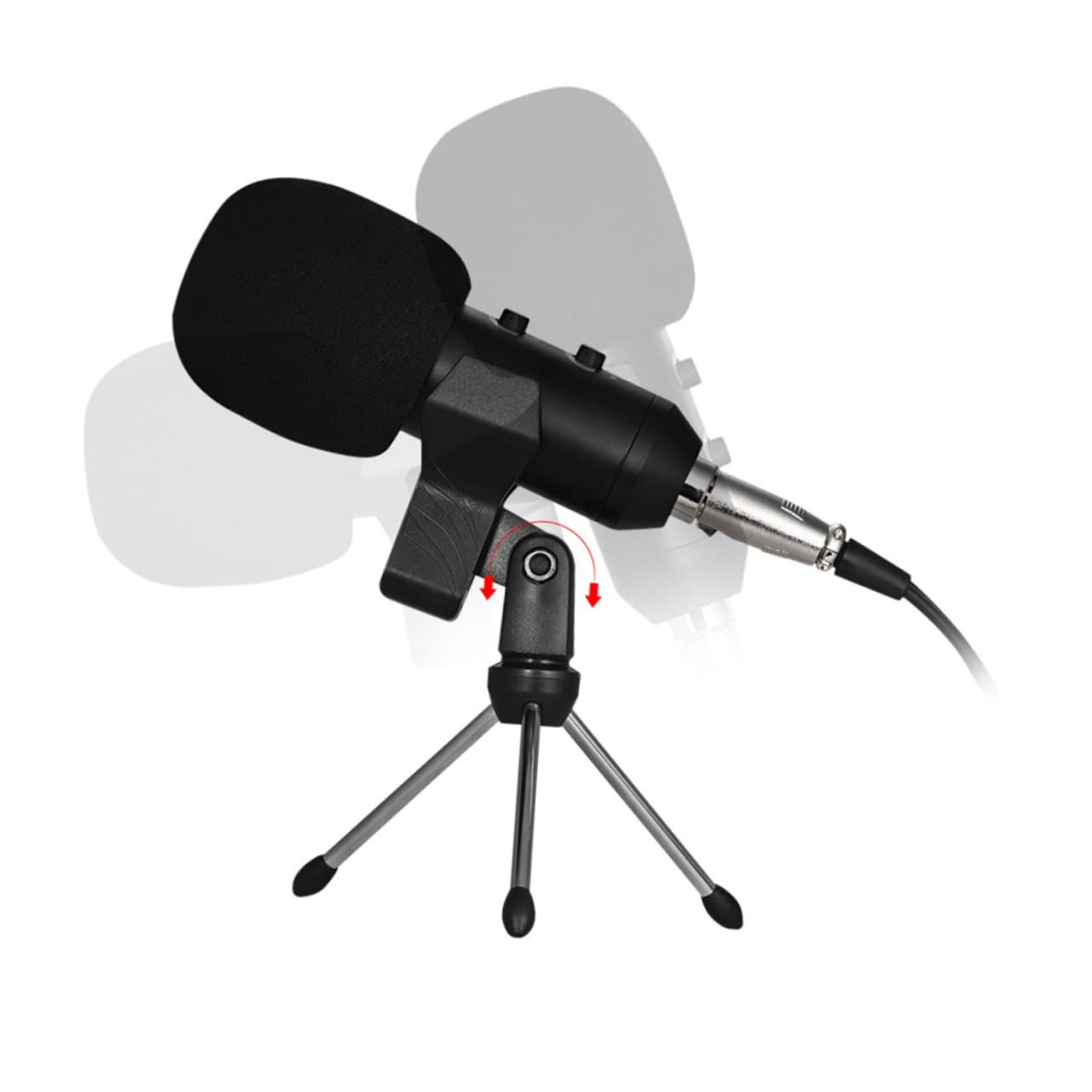 Toyvian Kondensatormikrofon Gold mit Stativ für Recording und Rundfunk