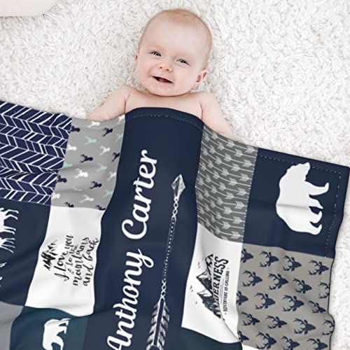Personalized Baby Blankets For Boys And Girl Custom Baby Blanket For Girls Boys Personalized Baby Blanket With Name Woodland Baby Blankets And Hat Personalized Blankets For Kids Customized Blankets #TOP6