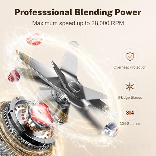Image of 1800W Blender for Smoothies, Countertop Blenders for Kitchen with 70 Oz BPA-Free Pitcher and 20 oz To-Go Cup, 28000 RPM High-Speed Motor Blender for Ice Crushing, Frozen Drinks, Milkshakes (BlackRed)
