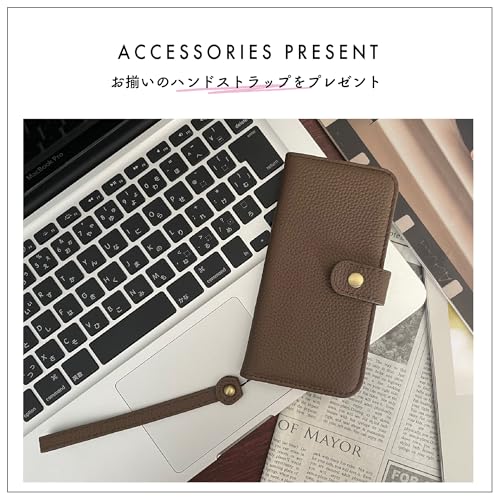 HANATORA iPhone16 ケース 手帳型 本革 スマホケース スマホ スタンド ストラップ 付き シュリンクカーフレザー ギフト ベルトなし マグネットなし ブラック H1SPA-16-Black ギフト 誕生日ギフト 女性 彼女 お母さん お父さん 人気商品 30代 40代 50代 60代 70代