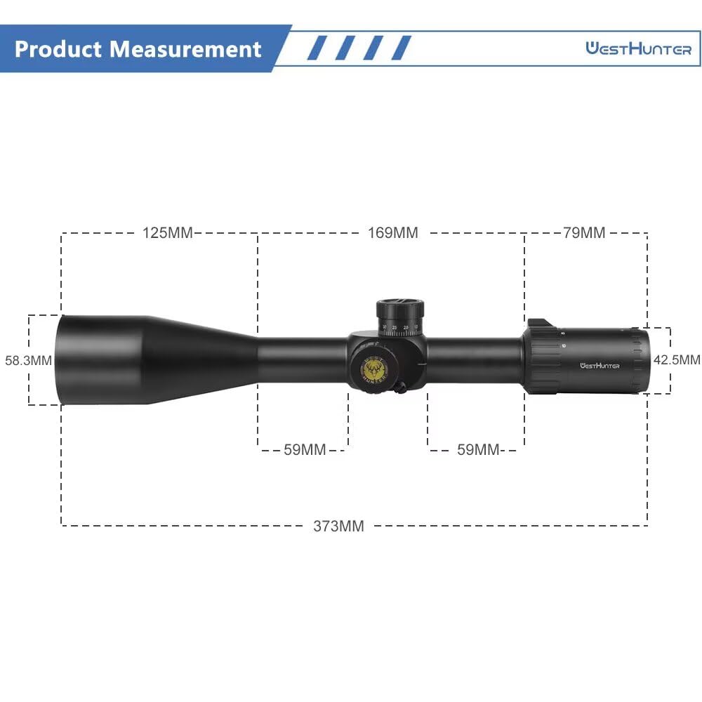 WestHunter Ottica HD 6 – 24 x 50 FFP, 30 mm First Focal Plane tattico di precisione (1/10 MIL)