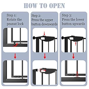 DEARBB Triple Lock Baby Gate for Stairs Doorways and House 31" to 86" Extra Wide Pressure Mounted Easy Walk Through Auto Close Safety Pet Gate Black 49.21-67.32" DEARBB Triple Lock Baby Gate for Stairs Doorways and House 31 to 86 Extra Wide Pressure Mounted Easy Walk Through Auto Close Safety Pet Gate Black 4921 6732