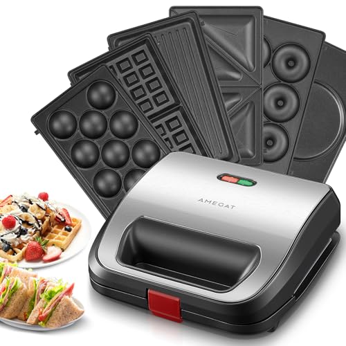 6 in 1 Waffeleisen, Waffle Maker, Multifunktional Sandwichmaker...