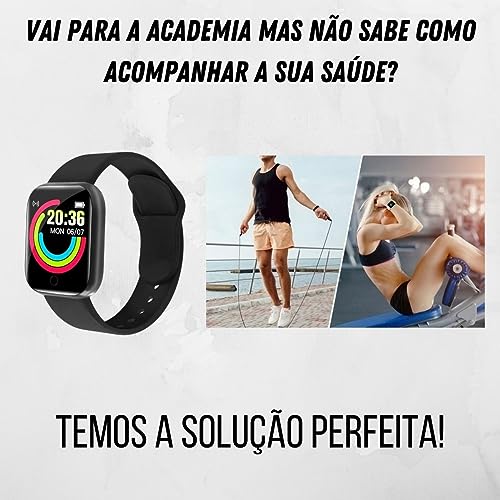SmartWatch Relógio Pulseira Inteligente Bluetooth Carregamento Rápido com Notificações, Resistência
