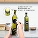 AOZITA [2 PACK 17 oz Glass Olive Oil Dispenser Bottle Set - 500ml Dark Green Oil & Vinegar Cruet Bottle with Pourers, Funnel and Labels - Olive Oil Carafe Decanter for Kitchen