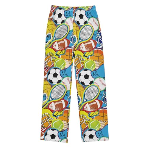 Pattern Sport Equipment Boys Pants for Kids Jogger Pants with Pockets S-XL