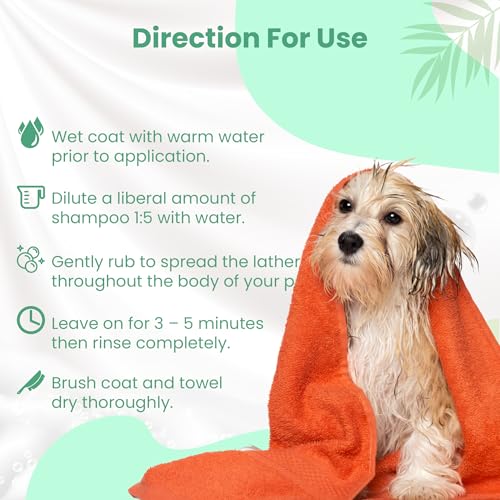 Bio PetActive Tea Tree Oil Dogs Shampoo - Natural Moisturizing & Anti Itch Dog Shampoo, pH Balanced, Paraben Free, Naturally Ingredients, 13.53 Fl oz