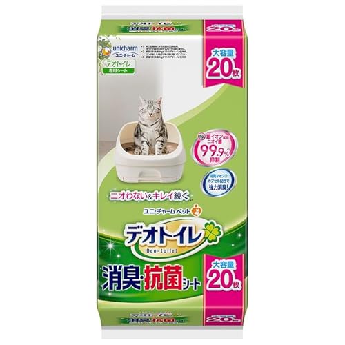 ユニ・チャーム デオトイレ シート 20枚 ・12袋セット 消臭・抗菌シート 猫 トイレ