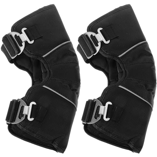 Ciieeo Rodilleras Protectoras para Motocicleta 34 CM de Oxford Resistentes al Viento Banda Ajustable Equipo de Protección para Motociclistas Adultos Almohadillas Amortiguadoras para