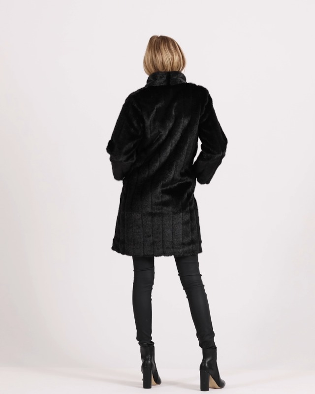 Fabulous-Furs Donna Salyers Black Mink Signature Knee-Length Faux
