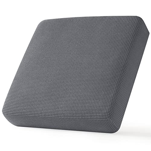 Image of CHUN YI Stretch Sofa Seat Cushion Cover, Fitted Couch Cushion Protector, Replacement for Individual Cushion Checks, Jacquard Sofa Seat Furniture Cover (1 Seater, Light Grey)