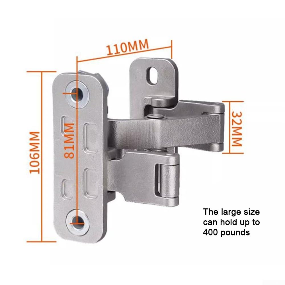 DAZZLEEX Bisagra resistente para puerta de piedra, bisagra invisible ajustable para hidrante de incendios de 100-400 kg para puertas cortafuegos, puertas de seguridad (L)