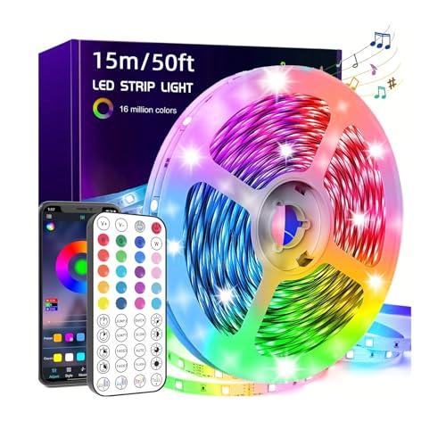 Tira de luces LED inteligente RGB extra larga 50 pies miniatura 1