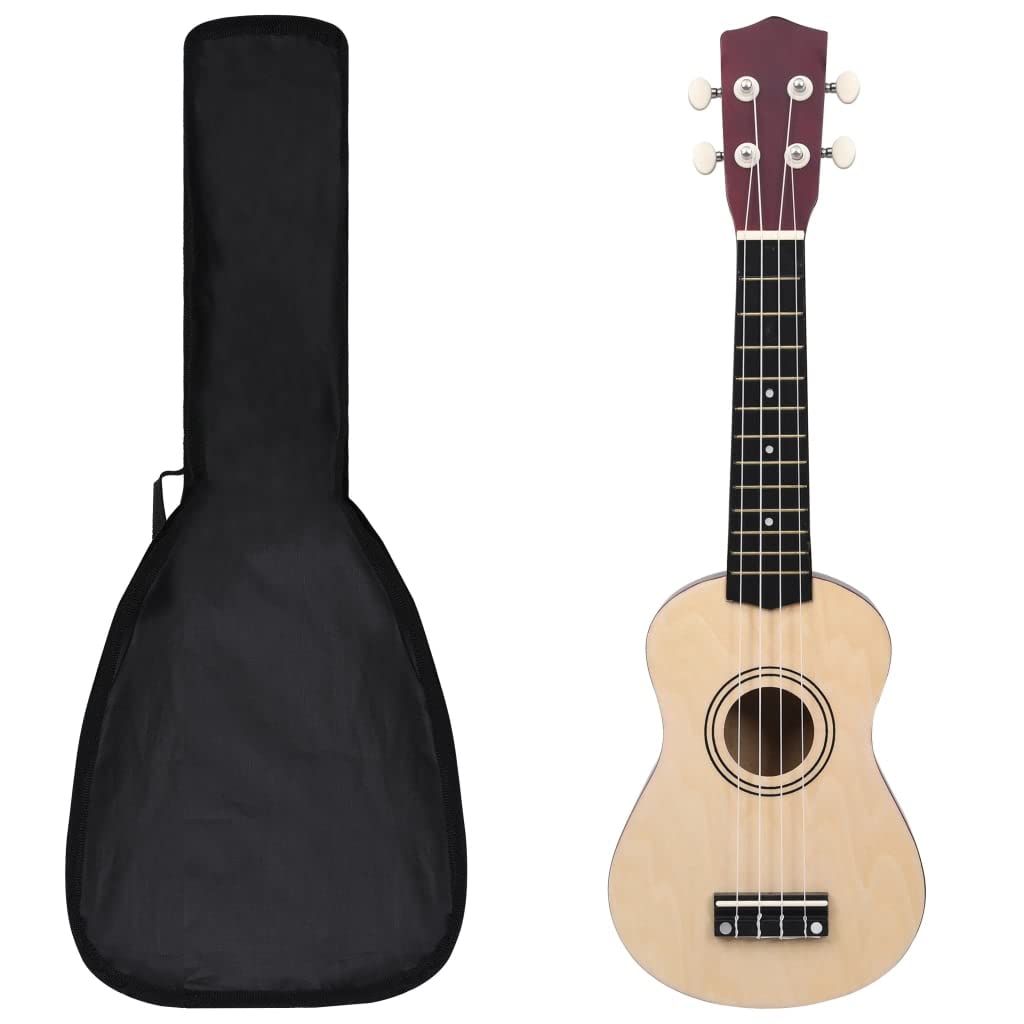 Sopran-Ukulelen-Set mit Tasche für Kinder, helles Holz, 53,3 cm, Artikelfarbe: helles Holz