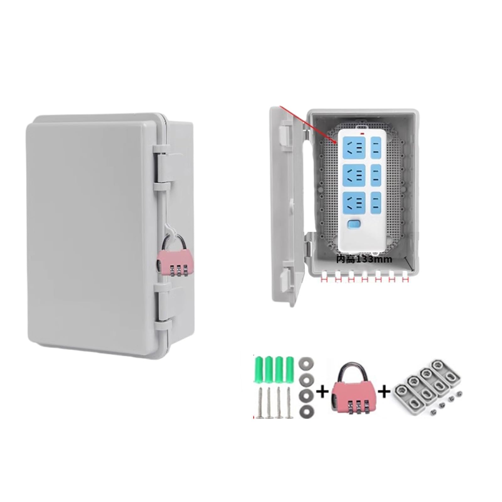 Starke, wasserabweisende elektrische Gehäuse, abschließbare Designs, Steckdosenschutz mit Schlössern, Upgrades für Außenanwendung, wetterfeste Steckdosenabdeckung