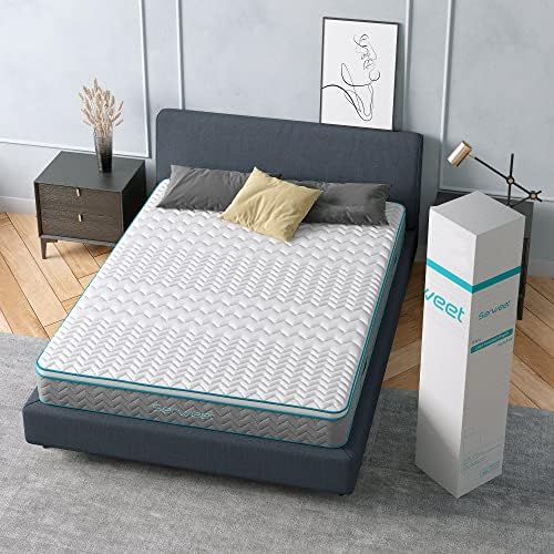 Serweet 4FT6 Memory Foam Hybrid 20cm Double Mattress - Heavier Coils for Durable Support - Pocket Sprungs for Motion Isolation - Pressure Relieving - Medium Firm - Made in Century-Old Factory