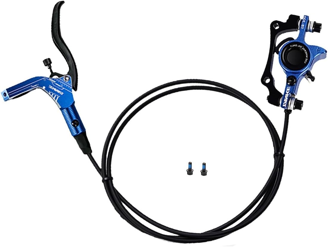 2 Piston Hydraulic Disc Brakes Set Left/Right Front 850mm Mountain Bike Brake Aluminum Alloy Lever with Front Caliper and Mounting Adapter