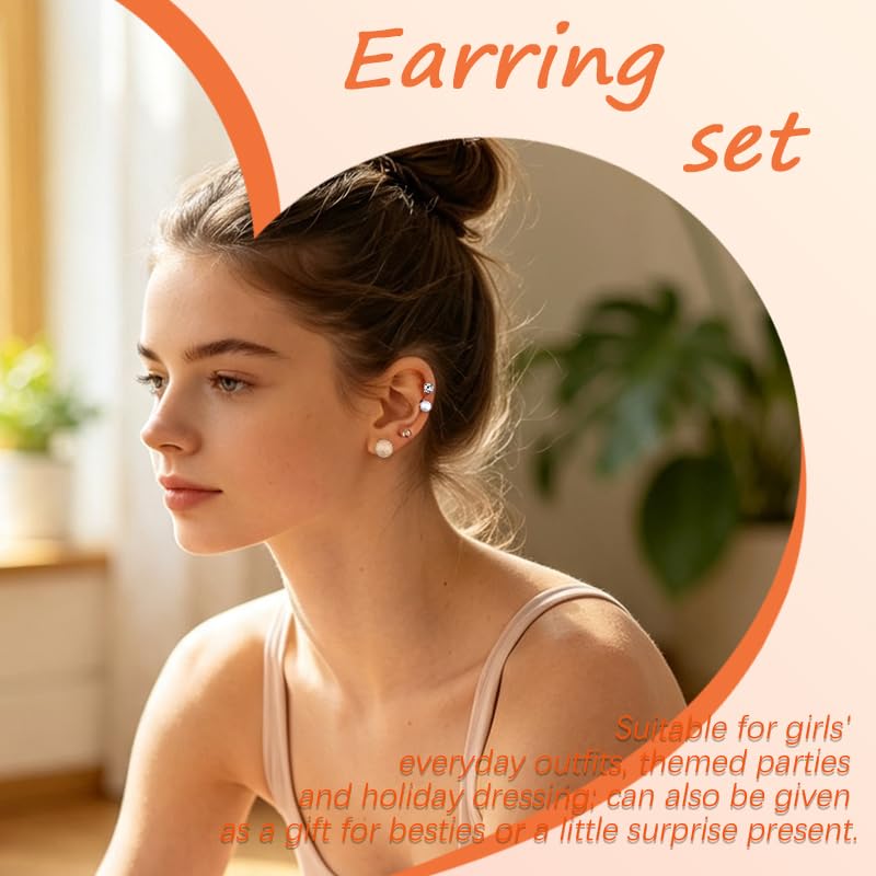 Image of 20 Pairs Stud Earrings Crystal Pearl Earring Set Ear Stud Earring for Women