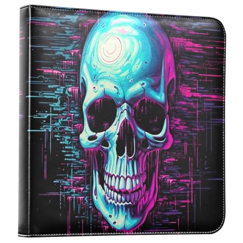 Álbum de Fotos Autoadhesivo DIY Scrapbook Diseño Calavera Encuadernador de 3 Anillos Álbum de Fotos 40 Páginas 8x10 para Memorias miniatura 1