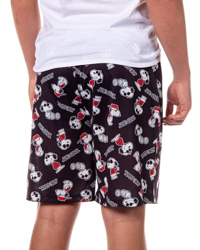 Peanuts Men's Pajama Shorts Joe Cool Allover Design Adult Lounge Sleep Bottoms4