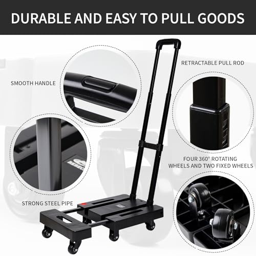 Carro de mano plegable resistente REBECAT de 7 ruedas para mudanzas y viajes 4