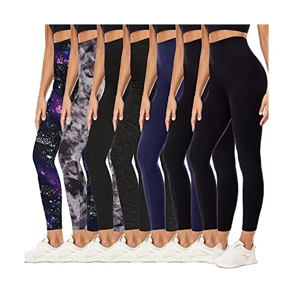 YOLIX-7-Pack-High-Waisted-Leggings-for-Women-Black-Soft-Workout-Athletic-Yoga-Leggings YOLIX 7 Pack High Waisted Leggings for Women, Black Soft Workout Athletic Yoga Leggings