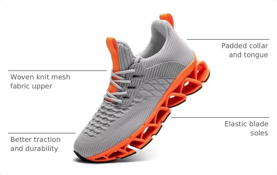 Image of Mens Slip on Running Walking Shoes Blade Tennis Casual Fashion Sneakers Comfort Non Slip Work Sport Athletic Trainer