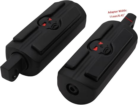 FATECIM Motorcycle Skull Foot Pegs Pedals Rests Motorbike Highway Pegs Male Mount for Harley Dyna Fat Bob Touring Road Glide Street Glide Sportster 883 Fat Boy Black