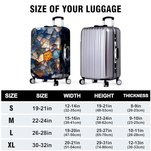 Adjustable Luggage Sleeve Reinforced Travel Suitcase Cover with Easy Zipper Access Protective Wheel Covers Vibrant Custom Designs Water-Repellent Fabric Sapphire Pattern 7