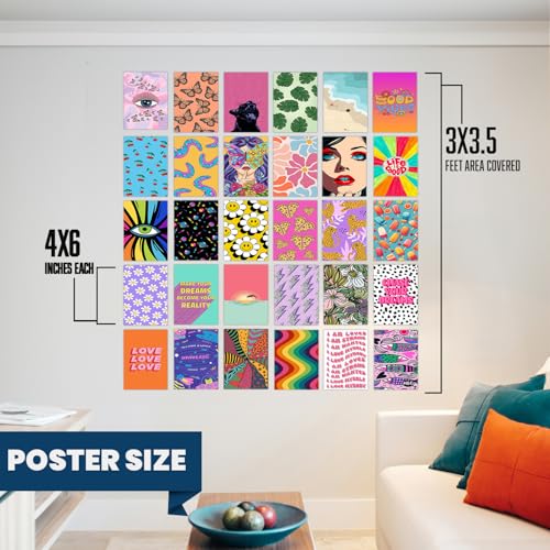 Image of Wallgasm Pinterest Aesthetic Room Posters - Pack of 30, 10 x 15 cm 300GSM | Aesthetic Wall Art - Set For Room, Bedroom, Gym, Office