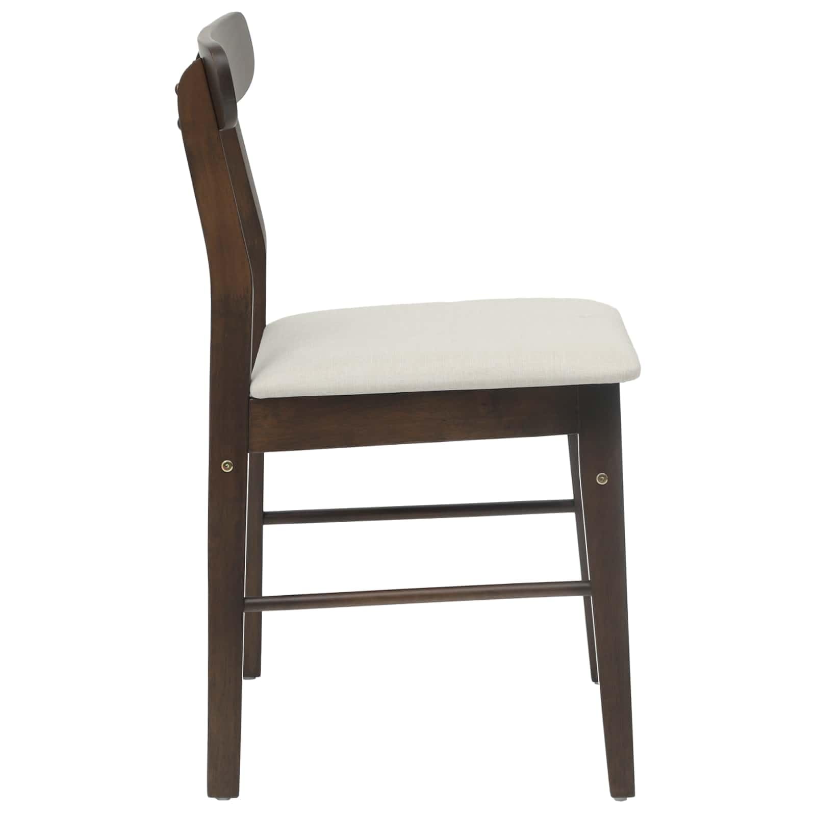 Krzesło do jadalni, 2 szt., ciemnobrązowe, jasne, masywne drewno gumowe, z poduszką, ergonomicznie wyściełane, do kuchni, salonu, biura, jadalni, styl retro