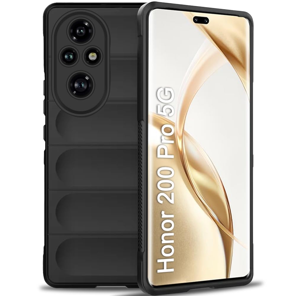 TheGiftKart Liquid Silicon Back Cover Case for Honor 200 Pro 5G | Shockproof Military Grade Protection | Micro-Fibre Cloth On Inner Side | Anti-Slip Grip Honor 200 Pro 5G Back Cover Case (TPU, Black) (B0D9LQ4J4G) Amazon Price History, Amazon Price Tracker