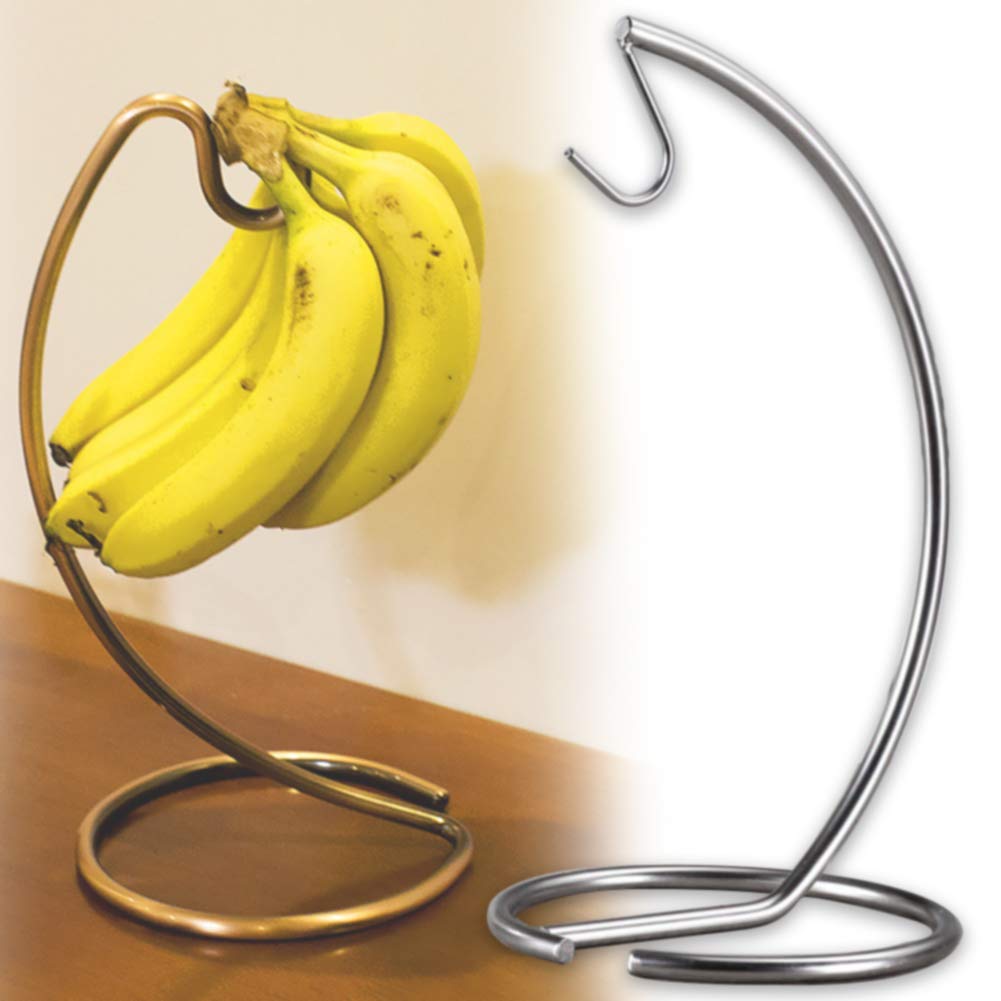 zalati Soporte para plátanos de acero inoxidable para colgar frutas para decoración del hogar y la cocina