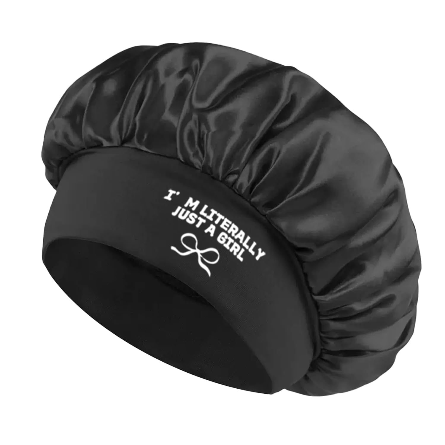WOKNB Black Satin Bonnet for Sleeping Black Women Single Layer