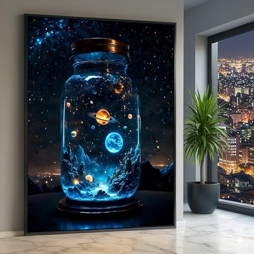 Décoration murale du système solaire pour salon avec la toile galaxie spatiale