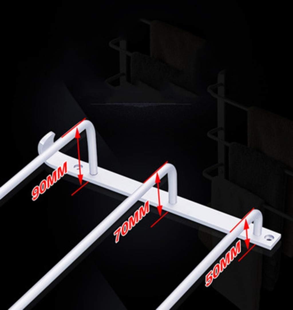 タオルバー タオルホルダー、壁掛けタオルホルダー、フック2個付き、スペースアルミ製、環境に優しく耐久性のあるタオルホルダー、バスルー