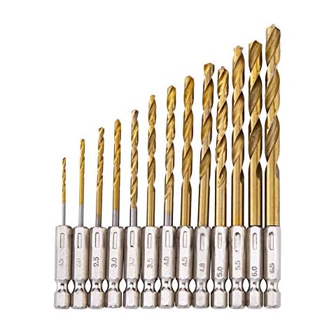 Drill Bits Set 13pcs - Libara, Heat Resistant Tip Punching Hole Working Tools, Quick Change Impact Driver Bit Set with Straight Shank Set Cover