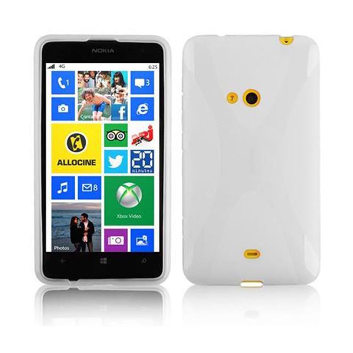 Cadorabo Custodia per Nokia Lumia 625 in FROST NERO - Morbida Cover Protettiva Sottile di Silicone TPU con Bordo Protezione - Ultra Slim Case Antiurto Gel Back Bumper Guscio