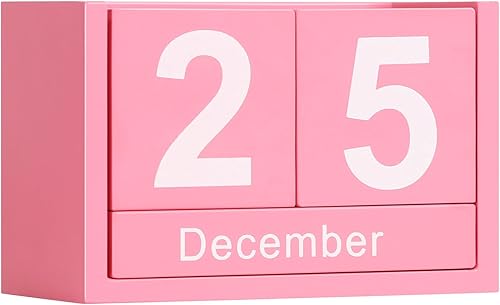 Calendario de bloques de madera para escritorio, calendario de escritorio diario de tamaño pequeño, bonitos accesorios de escritorio para decoración