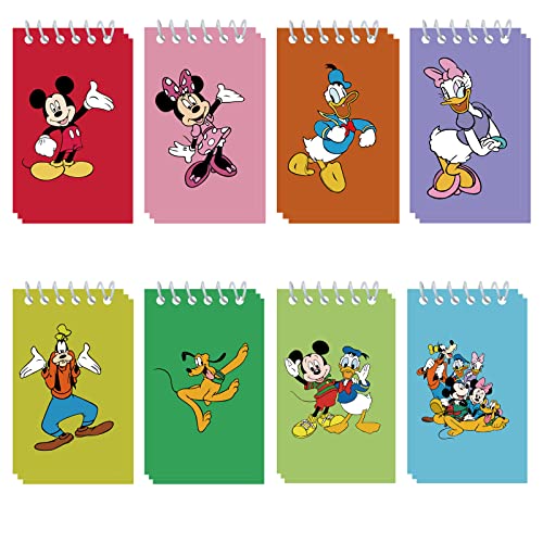 Image of 24 Pieces Mini NotePads Mouse Themed Party Favor as Mickey Minnie Theme Notepads Spiral Notepads Birthday Teacher Classroom Rewards Supplies for Kids Party Goody Bags Stuffers, 2.36 x 3.94 Inches