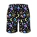 Meaudiwes Men's Goth Moon Mushrooms and Human Skulls Shorts Quick Dry Board Shorts Elastic Waistband Summer Swim Trunks with Drawstring Fashion Beach Shorts (L)