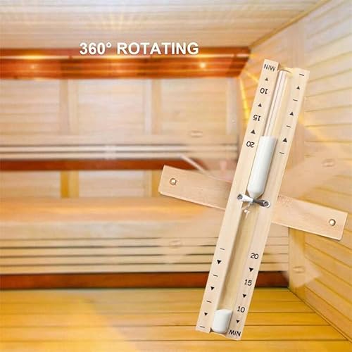 Suliao Sauna 20 Minute Hourglass Sand Timer,Rotating Sand Clock 20 Min,Wooden White Sand Watch,Reloj De Arena,Hear Resistant Wood Hour Glass Sandglass For Sauna &Spa Room thumb #2