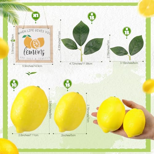 image for Norme 56 Pcs Artificial Lemon Table Centerpieces, Faux Yellow Lemons A