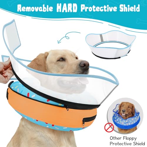 Image of Elevated Inflatable Dog Cone Collar Alternative After Surgery, Dog Donut Collar, Soft Pet Cone to Stop Licking for Small Medium Large Dogs
